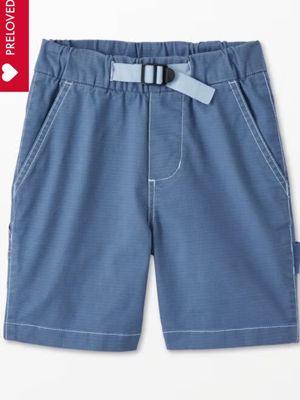 NWT Hanna Andersson Kids Blue Elastic-Waist Shorts with built in Belt